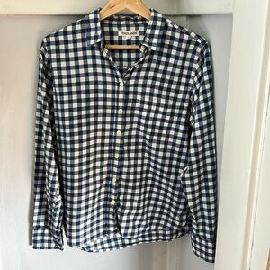 Tradlands navy gingham button-down